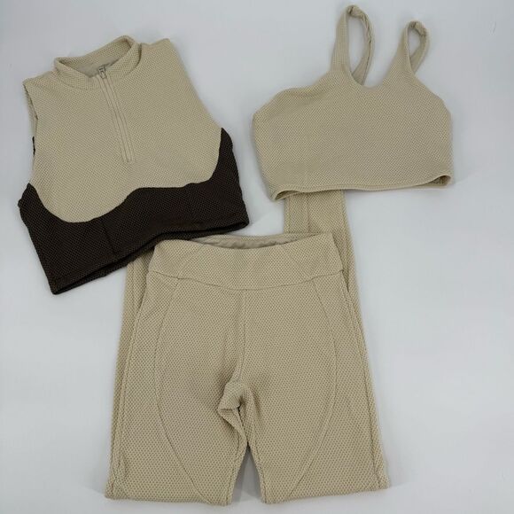DEVON WINDSOR Pants - Devon Windsor Textured Athletic Leggings in Canvas | Size XS